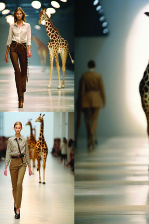 Titled 'Wild Animals on the Runway' one of the Fantasy Paraphrase series prints by Adele Frank