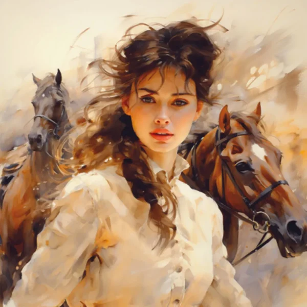 Titled 'Equestrian Reverie' one of the Fantasy Paraphrase series prints by Adele Frank