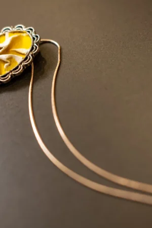 Close up of Pliora Nr°06 featuring the Adele Frank Crumpled sewing application technique.