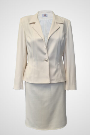 Argentum Signatum ecru tailored skirt suit by Adele Frank.
