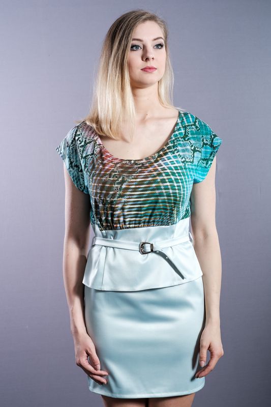 Mint coloured top, with cut under the bust