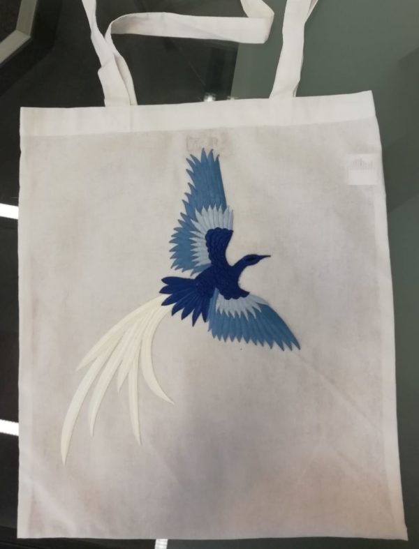 Blue Bird Shopping bag white (free gift)